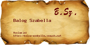 Balog Szabella névjegykártya