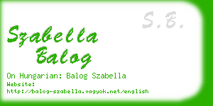 szabella balog business card
